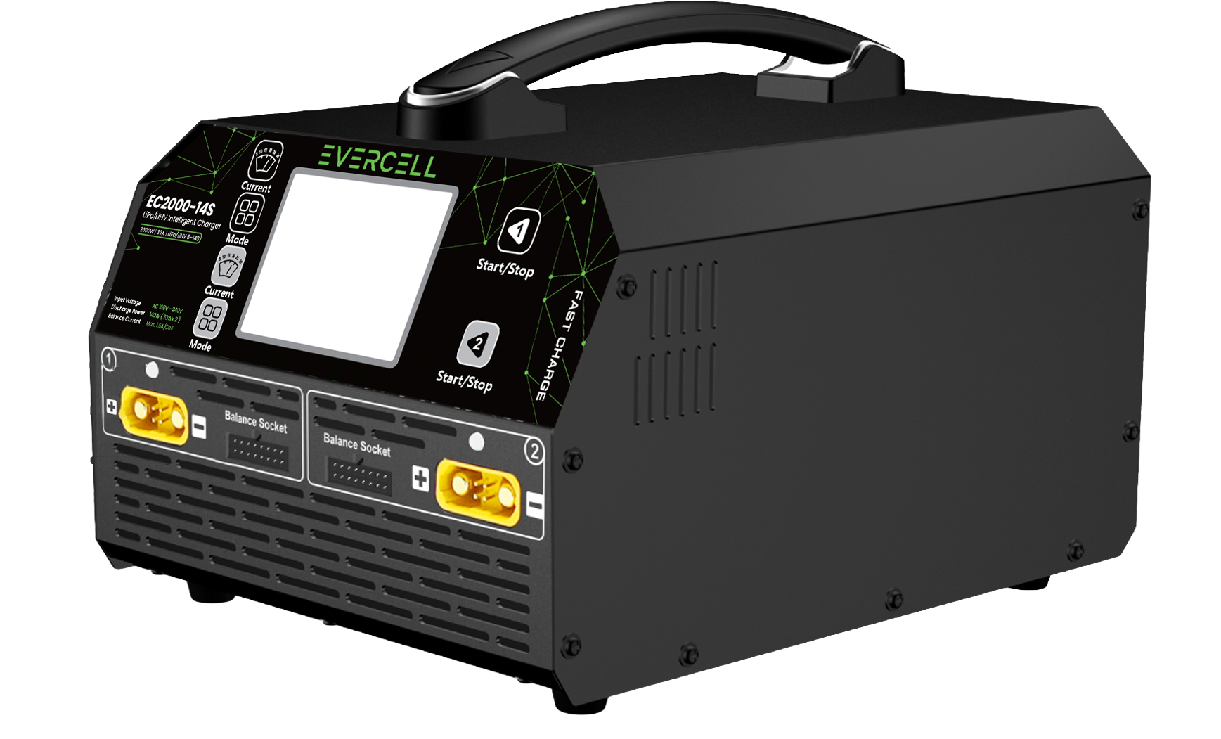 Evercell EC2000-14S industrial drone battery charger — 2000W LiPo charger for drones