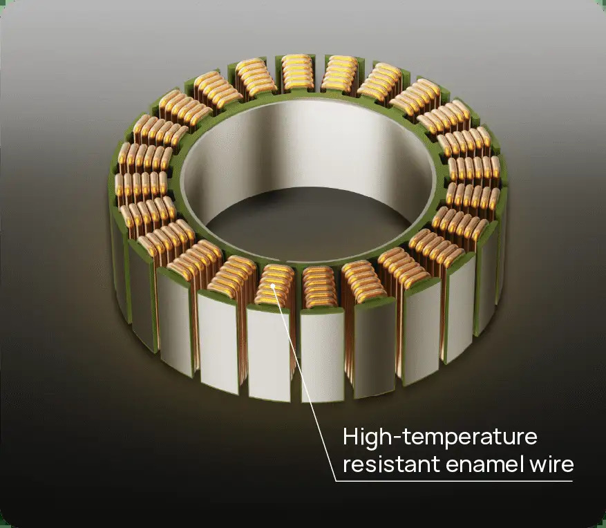 High-temperature resistant enamel wire on Hobbywing X6 Plus G2 motor