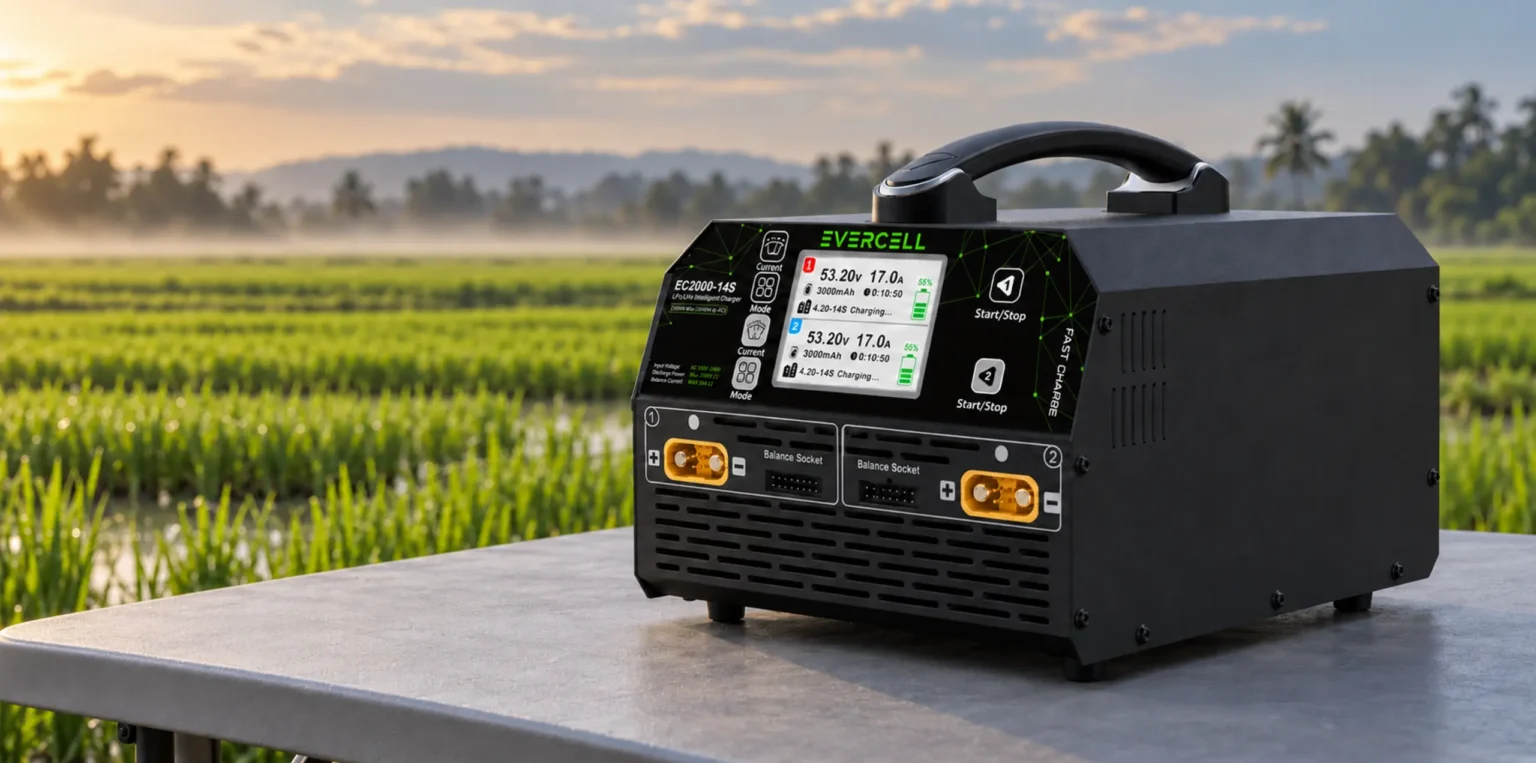 Evercell EC2000-14S dual-channel smart drone battery charger